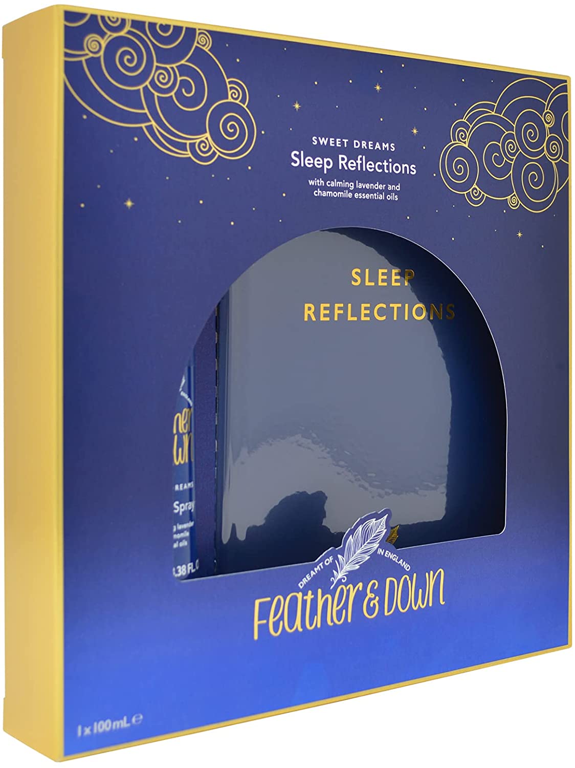 Feather & Down Sleep Reflections (100ml Pillow Spray & Sleep Reflections Journal) - With calming lavender & chamomile essential oils - Feather and Down